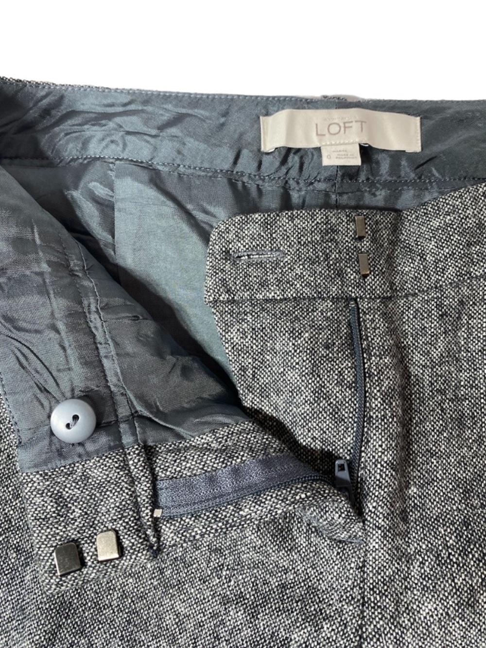 Loft Gray Flared Dress Pants Wool Blend Women’s Size 0 - Picture 3 of 11